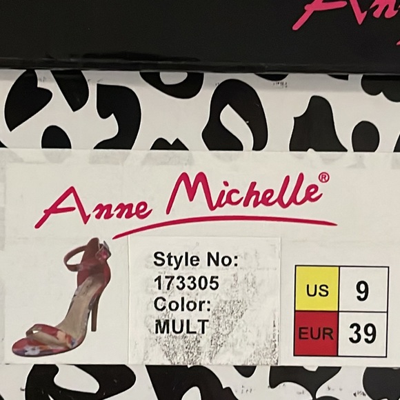 Anne Michelle Floral Pattern 4” Sandal Stiletto-Size 9 Box Included - Picture 10 of 10